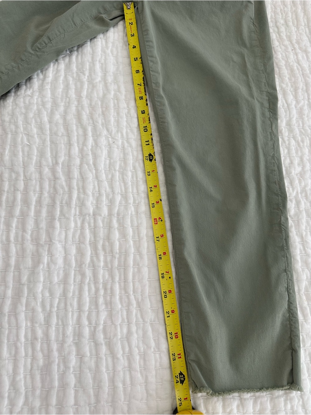 Frank & Eileen Wicklow Chino Crop Pants in Army Green. - Picture 6 of 8